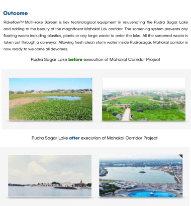 Rudrasagar Lake using Rakeflow Mechanical Multi-rake Bar Screen