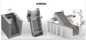 Different types of screens in water treatment