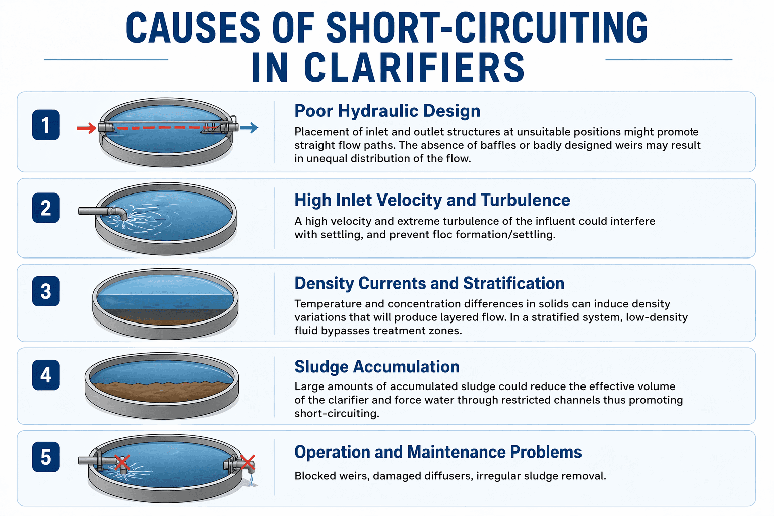 Short-Circuiting in Clarifiers: Causes, Effects & Design Corrections